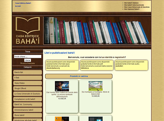 Web Design - sito web Editrice Bahá'í