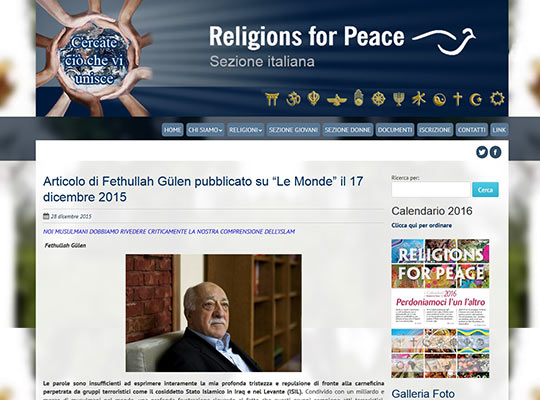 Web Design - sito web Religioni per la Pace Italia